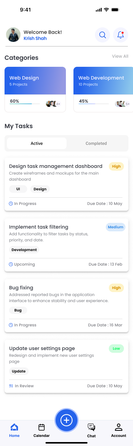 레퍼런스 — 영문 태스크 관리 앱 디자인