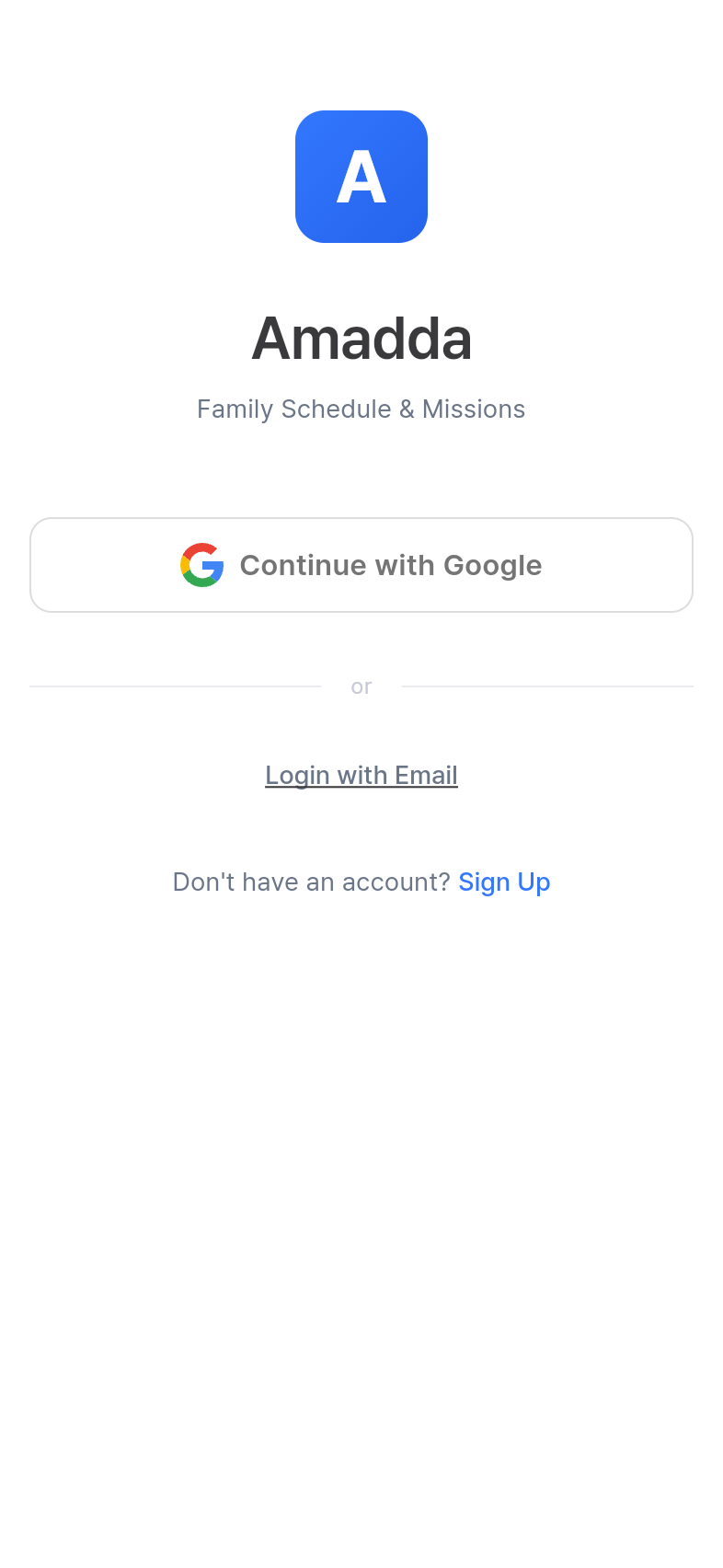 amadda 로그인 — 디자인 시스템 적용 후